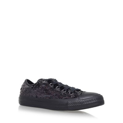 Black 'Holiday Party Low' flat lace up sneakers